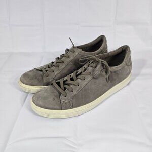 Ecco Sneaker Shoes Women Size 10 US Gray Lace Up Leather Nubuck Casual Outdoor